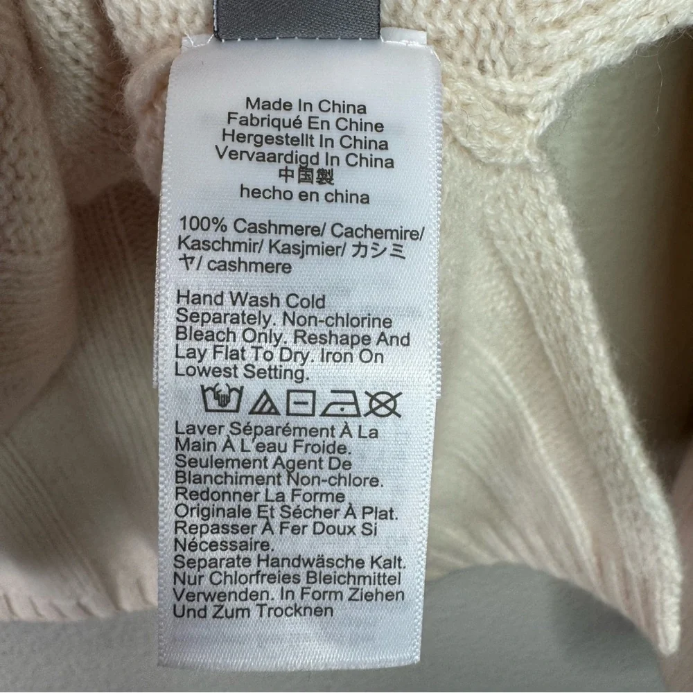 J. Crew Collection Lace Up Sweater 100% Cashmere Cream  Ribbed S NWT *flaw - Picture 10 of 14